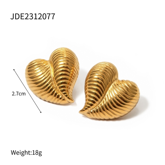 Nwt Heaven Mayhem Similar Waterproof Heart Leaf Earrings - Picture 2 of 5